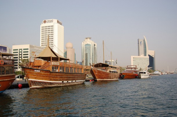 Boats at Dubai Creek Boats at Dubai Creek