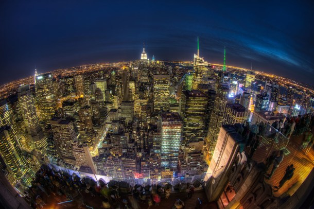 Panoramic view of New York from the Top of the Rock at Rockefeller Center