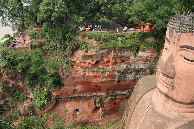 Buddha statue left view Buddha statue left view