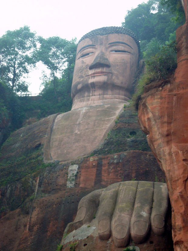 Giant Buddha statue close view Giant Buddha statue close view