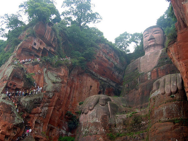 Giant Buddha statue side view Giant Buddha statue side view