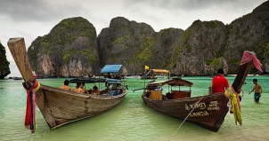 Islands near Phuket, Thailand. View on Thai in rainy season - not standard, but intersting