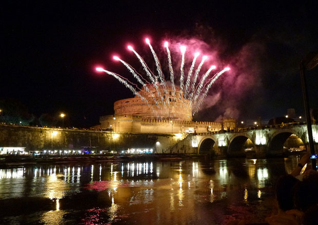 Fireworks at Sant'Angelo Castle