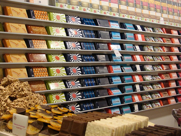 Shelves filled with Chocolate