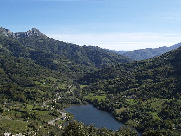 View of Asturias while climbing